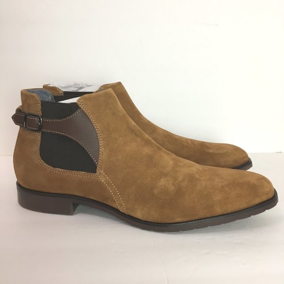 Stacy Adams Men's Roane Brown Tan Suede Leather Chelsea Boots Size 11.5 NEW - Picture 2 of 12